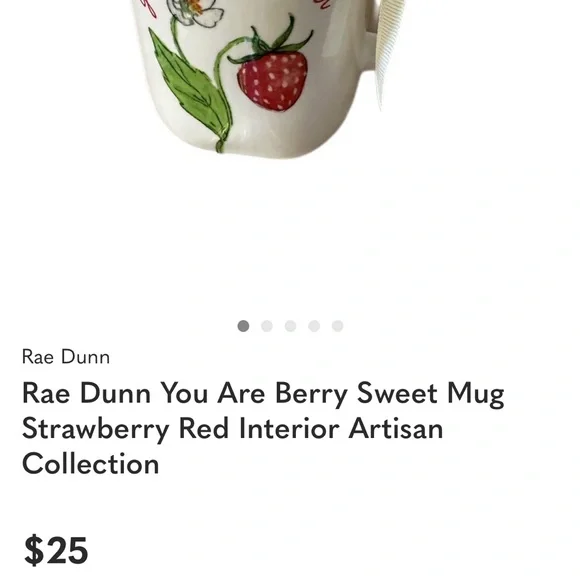 Rae Dunn White and Red 'You Are Berry Sweet' Mug - Picture 6 of 6